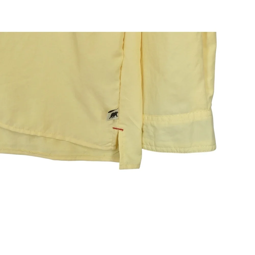 Dakota Grizzly Button Up Hiking Shirt Men L Yellow‎ Outdoor Nylon roll up sleeve